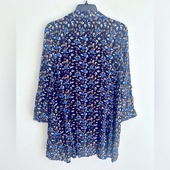 11.1 TYLHO by Anthropologie Namura Tunic Top Button Up Floral Size Small - Picture 2 of 5
